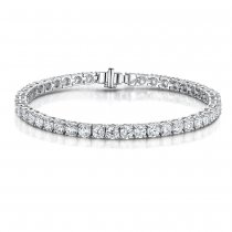 1.00Ct Rub Over Set Tennis Bracelet with Diamonds in 18K White Gold 1.00Ct Rub Over Set Tennis Bracelet with Diamonds in 18K White Gold