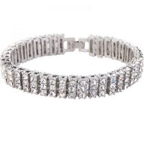 3.00Ct Baguette Cut Channel Set Tennis Bracelet with Diamonds in 18K White Gold 3.00Ct Baguette Cut Channel Set Tennis Bracelet with Diamonds in 18K White Gold