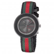 Gucci Women's YA129444 Gucci U Play Collection Stainless Steel Watch with Striped Nylon Band Gucci Women's YA129444 Gucci U Play Collection Stainless Steel Watch with Striped Nylon Band