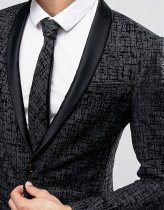 Noak Super Skinny Blazer with Satin Shawl Lapel Noak Super Skinny Blazer with Satin Shawl Lapel