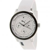 Puma Women's Motor White Polyurethane Quartz Watch with Black Dial Puma Women's Motor White Polyurethane Quartz Watch with Black Dial